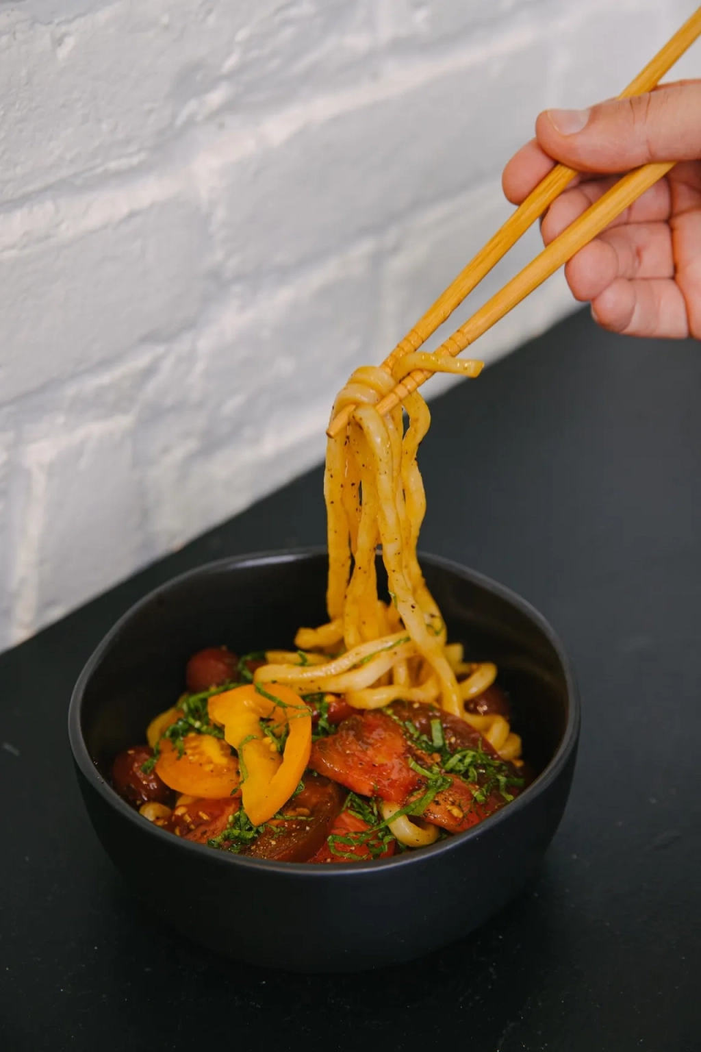 Chilled Udon with Heirloom Tomatoes